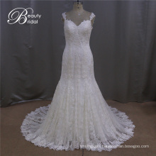 Simple Design Backless Lace Wedding Dress